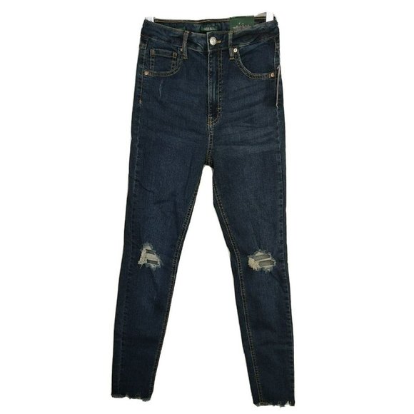 Wild Fable Highest Rise Skinny Ripped Jeans Women Size 2  26 Dark Wash Distress - Picture 1 of 10